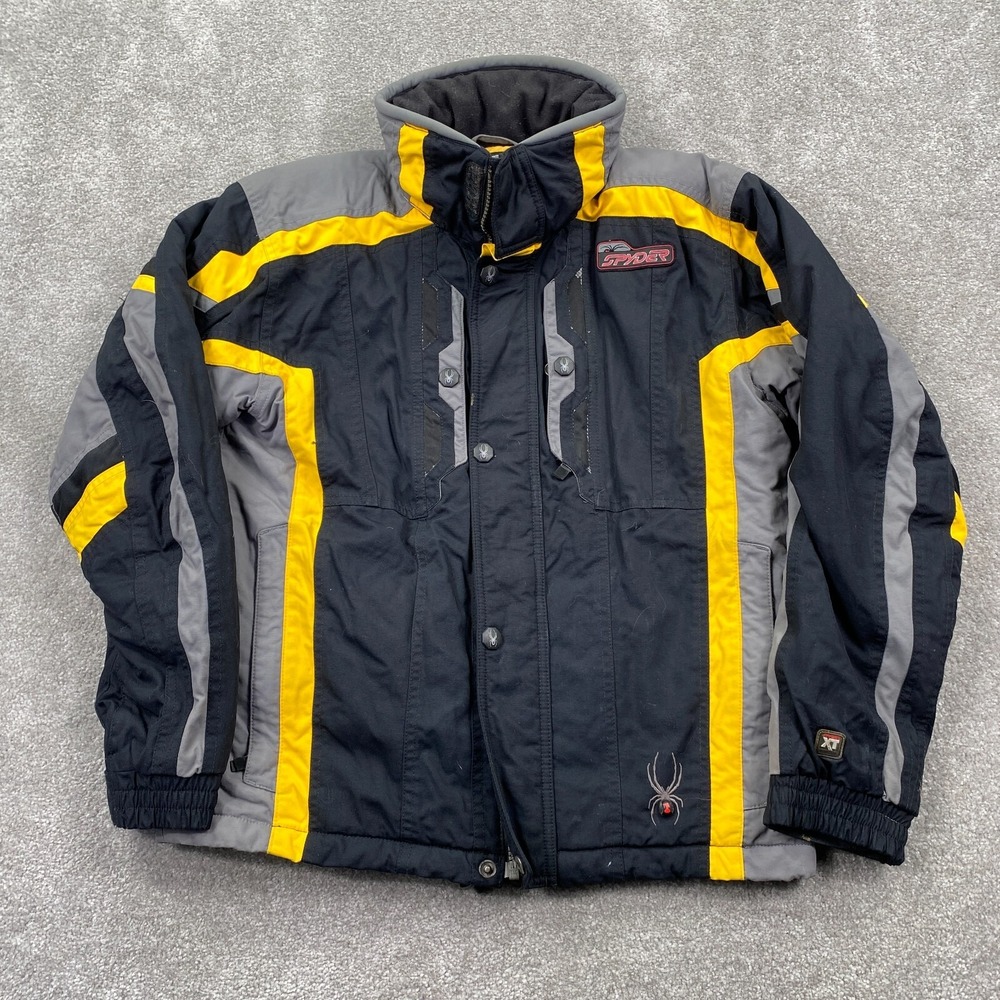 Spyder XT Winter Sports Ski Snowboard Jacket‎ Youth Boy's Size 16 Black Yellow